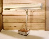 SPRING SALE Vintage Hilco Chrome and Brown Gooseneck Desk Light, Adjustable, Table Lamp, Mid Century Modern,Lighting, Industrial, Atomic, F
