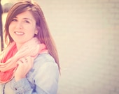 Peach & Coral Color-block Scarf
