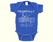 Royal Blue Baby Boy Onesie - Fearfully & Wonderfully Made - Star - Baby