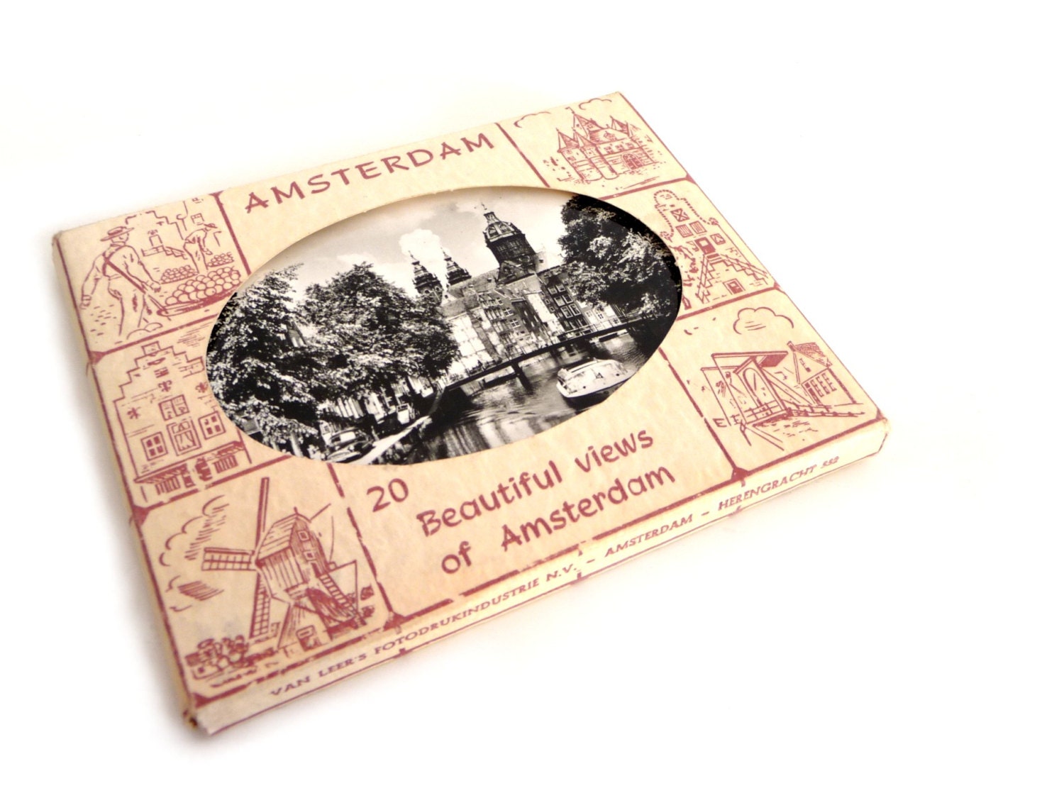 Vintage Souvenir - Mini Photo Album - Set of 20 Mini Postcards - Amsterdam Holland Netherlands - 1960s