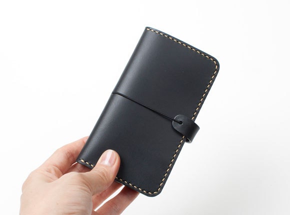 iPhone 5 wallet - Italian leather - Black