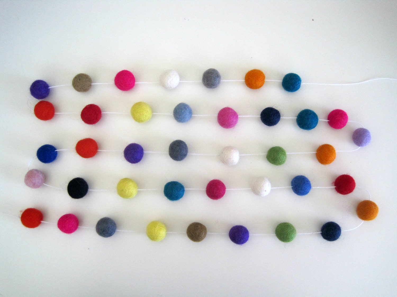 The Party Garland Felt Ball Garland - 2 metres, 40 felt balls