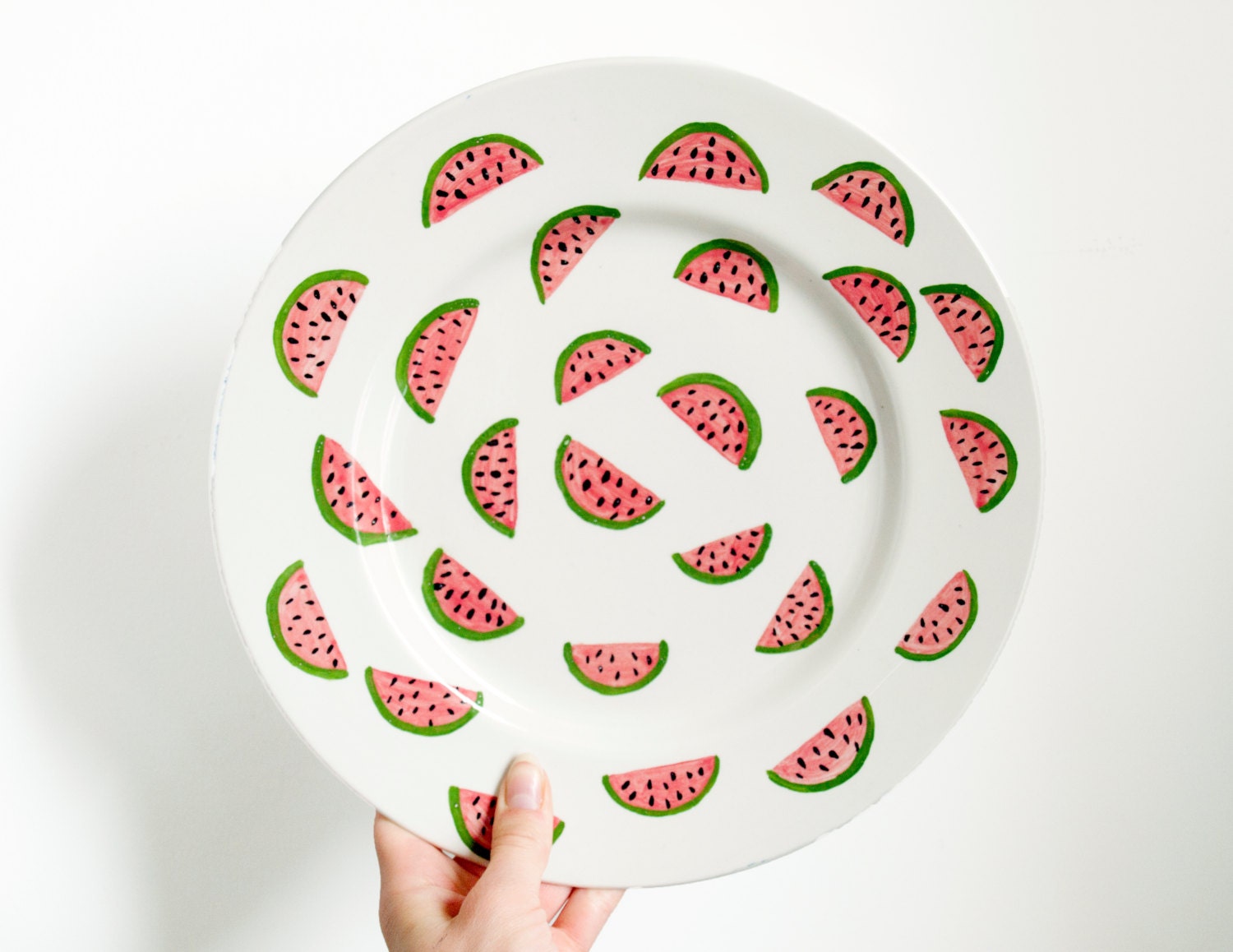 SALE - Large Ceramic Watermelon Plate - KimLegler