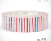 Multi Color Stripes Strawberry Tone 15mm x 10m Japanese Washi Kamoi