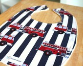 Fireman Firetruck : Plastic Lined Bib
