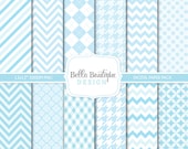 SEAMLESS Baby Blue - Basic Pattern Medley - 12x12" Digital Paper 12-Pack Il_170x135