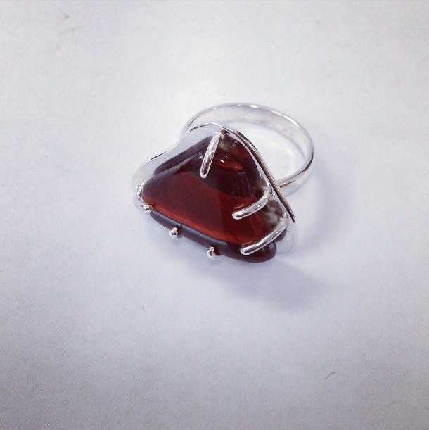 Raw - Red Tiger eye ring