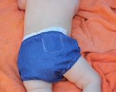Blue Denim Diaper Cover and Bloomers