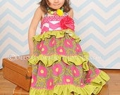 Girls Sophisticated Spring Maxi Twirl Halter Dress Sizes 6 months - 8 yrs Little 4 Awhile