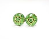 WHITNEY - Green Stud Earrings by hopestarbound