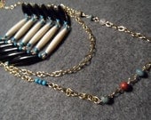 Bone and Turquoise Chestplate Necklace