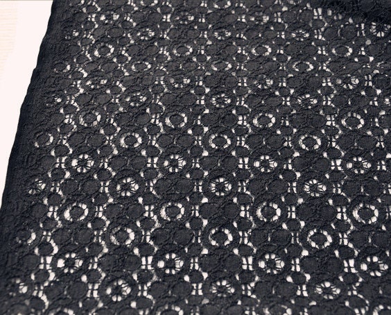 Lace Fabric Black Cotton Embroidery Gauze Wedding Fabric DIY Handmade 55.1'' width 1 yard