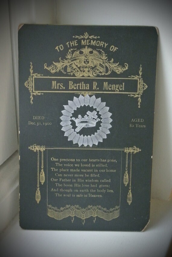 Real Victorian Memorial Card Died Dec 31st 1900 featured image