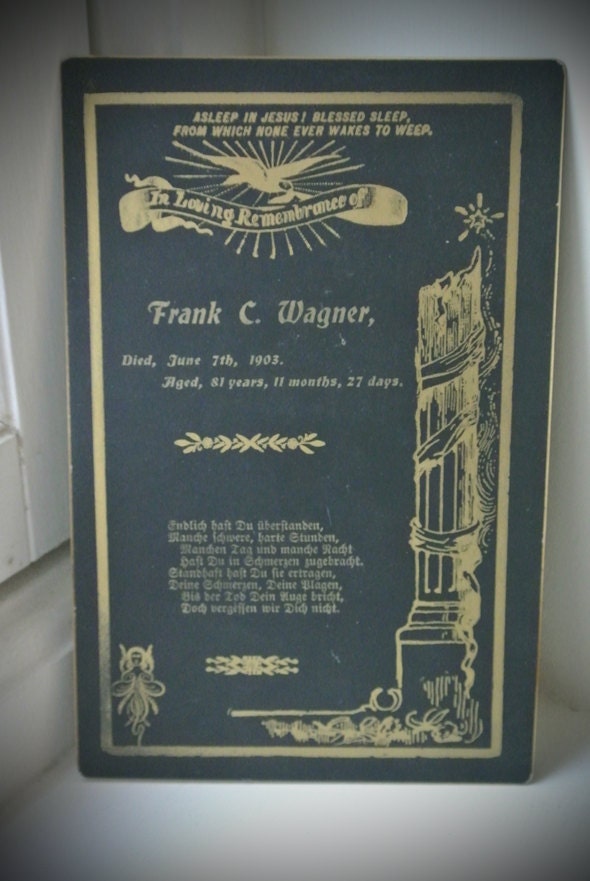 Real Victorian Memorial Card Died June 7th 1903 featured image