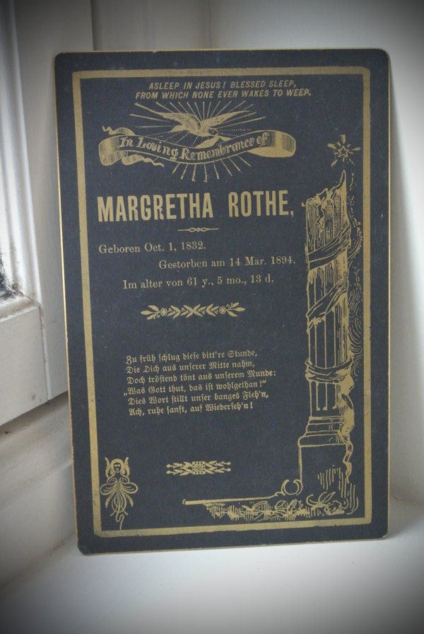 Real Victorian Memorial Card Died March 14th 1894 featured image