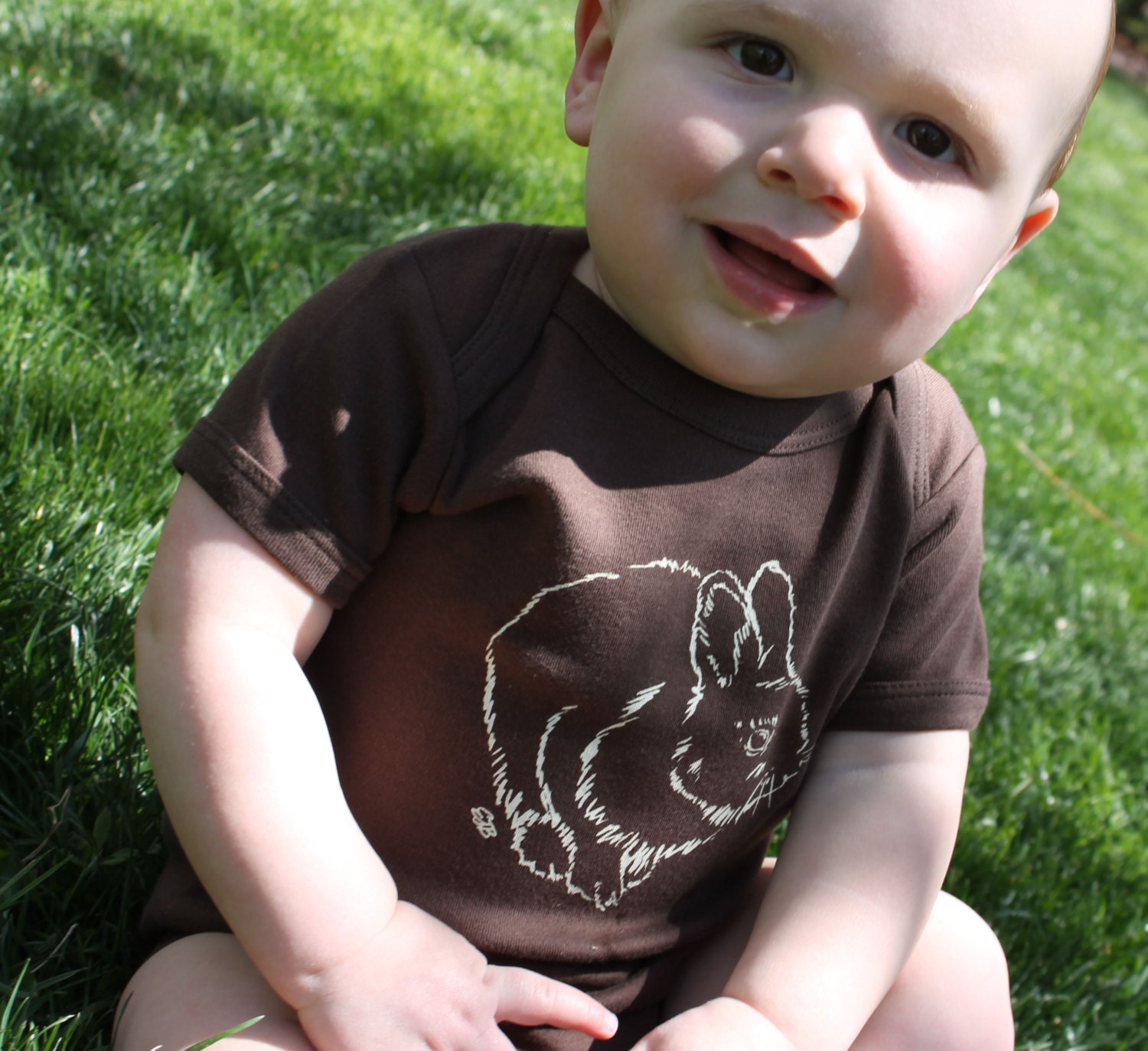Macho Man Fluffy Bunny bodysuit, 100% organic cotton