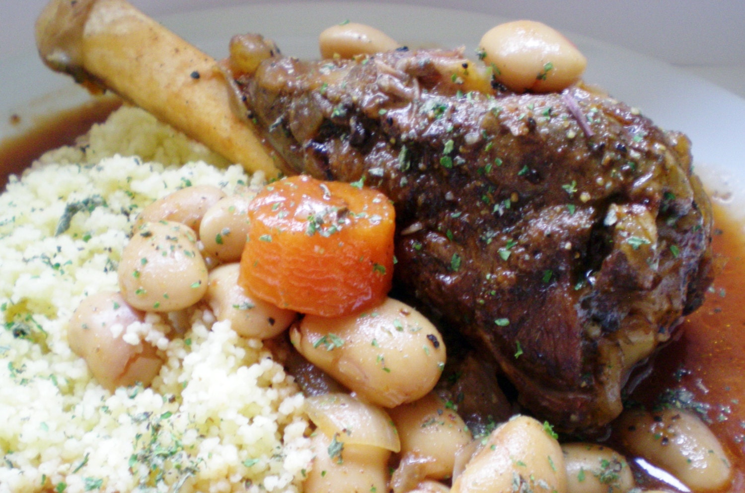 Recipe Kit - Slow Braised Lamb Shank with Middle Eastern spices and Cous Cous. A spice kit to prepare a delicious meal for two.