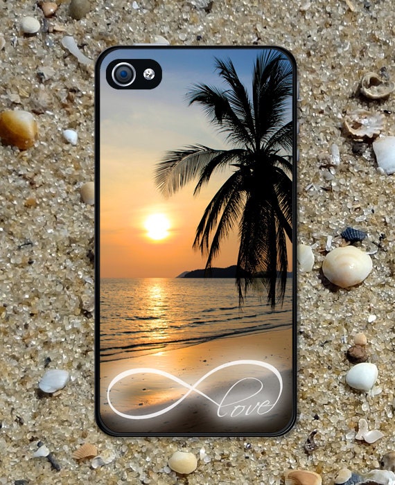 Iphone case Infinity Love Beautiful Sunset Beach Iphone 4 case cool awesome Iphone 4s case