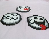 Perler Video Game Nintendo Super Mario World Inspired Magnets Wall Art Pins - Boo Ghost Trio Enemy
