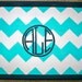 Chevron Circle Monogram 9.5x13in Tray