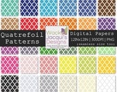 Instand Download 31 Quatrefoil Patterns Paper 12x12 PNG 300DPI