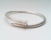 Nail Bracelet - Sterling Silver - Cartier Inspired - Silver Nail Bracelet - Bangle