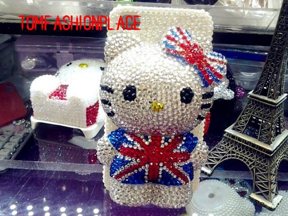 Patriotic UK flag cat iphone 5 case iphone 4 case iphone 4s case 3D cool cute cat iphone cover