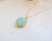Gold opal necklace, gold necklace, gold necklace with pacific opal stone,  vintage necklace, bridal jewelry, opal necklace