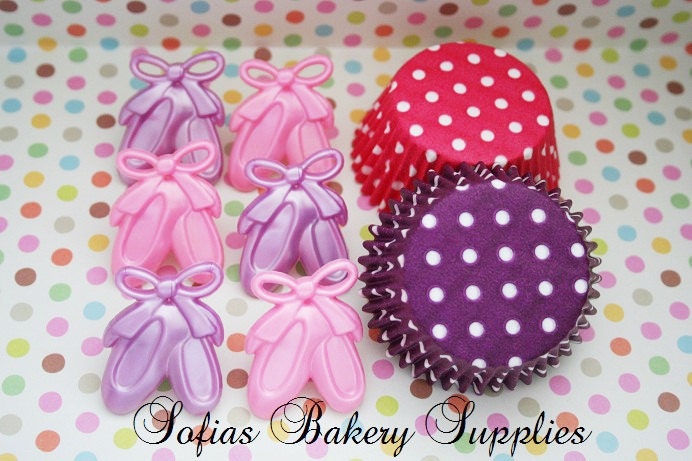 Ballerina Cupcake Set toppers and liners 12
