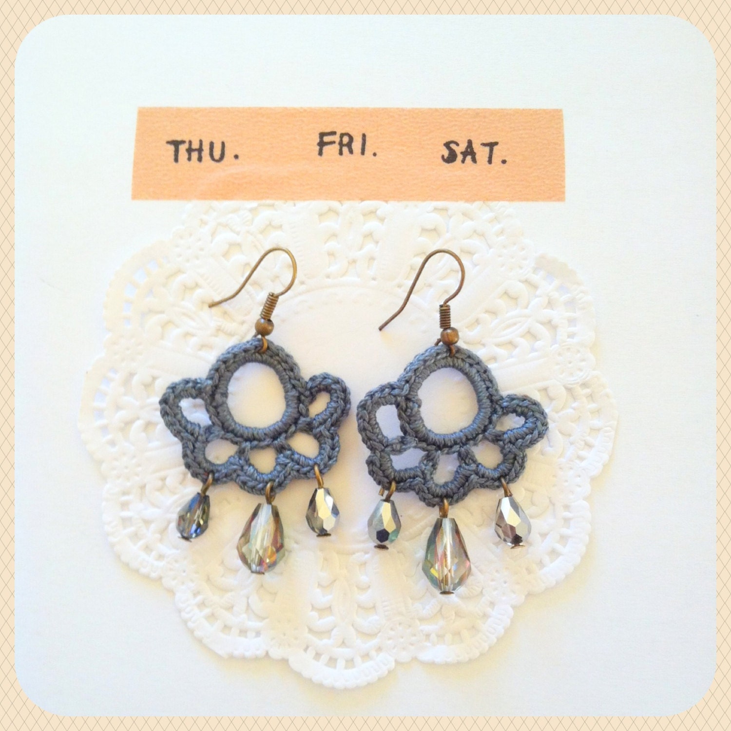 Crochet earrings Dark Meringues BIS