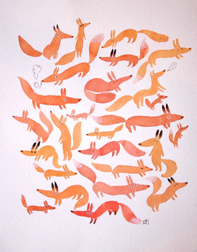 Foxy day -4- - Original watercolor