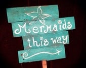 Mermaids This Way Yard Sign