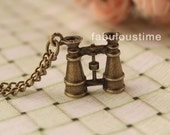 binocle necklace,retro bronze 3D binocle,alloy necklace---N106