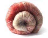 Spinning batts - 100g - 3.5oz - merino wool  - silk thread - Mulberry silk - THE RAGGED ROBIN