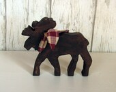 Rustic Wood Small Moose - Brown Primitive Lodge Moose