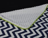 Minky blanket with piping or ruffles-(30"x36")