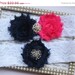 ON SALE Navy Blue Shocking Pink Wedding Garter - Rhinestone embellishment- White Lace-Something Blue Bridal Garter and Toss Garter