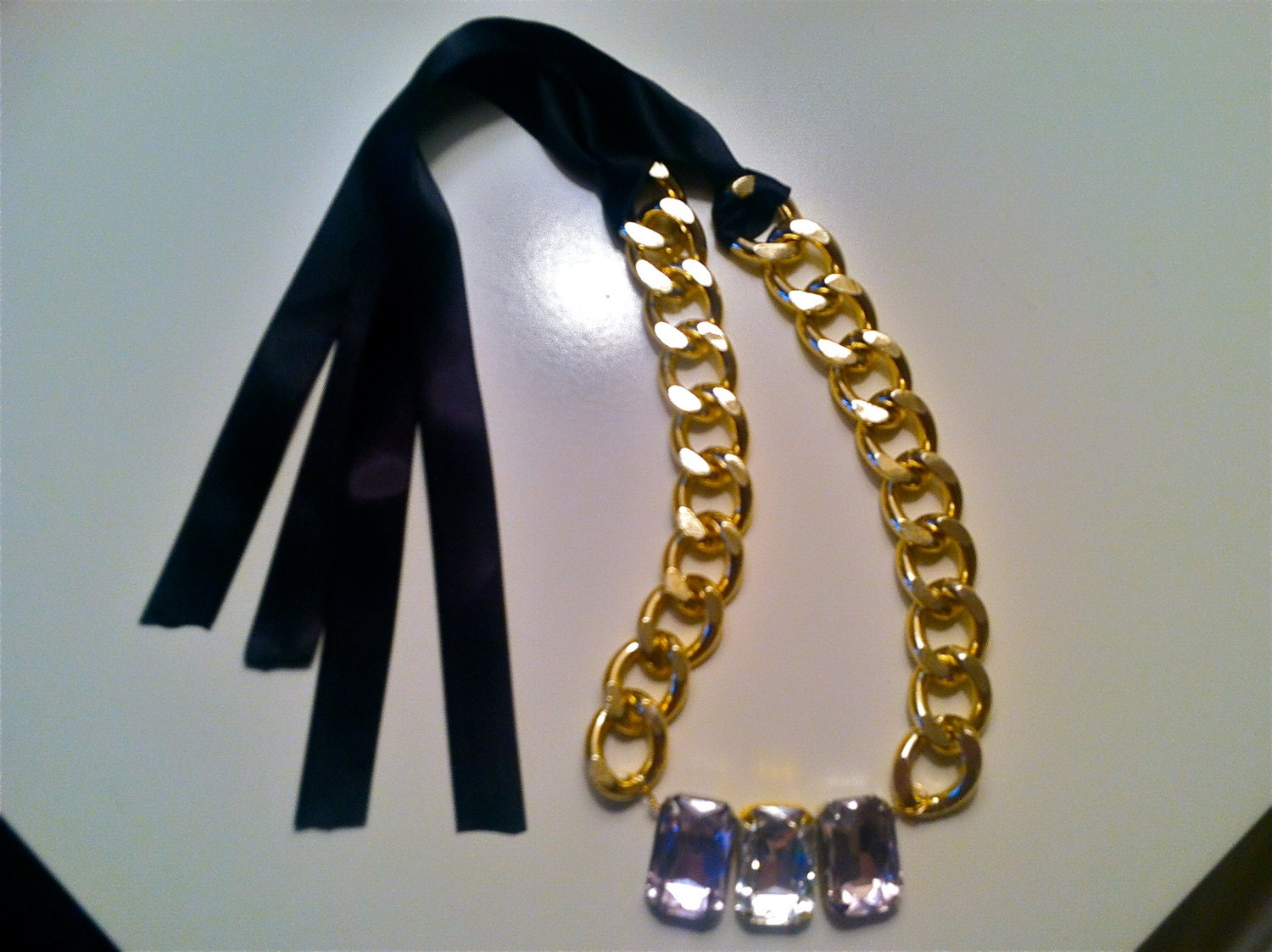 Lilac & Crystal Necklace