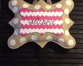 Welcome Burlap Door Hanger