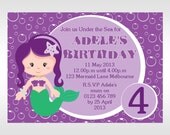 Printable Under the Sea Mermaid Invitation - One Colour Choice Il_170x135