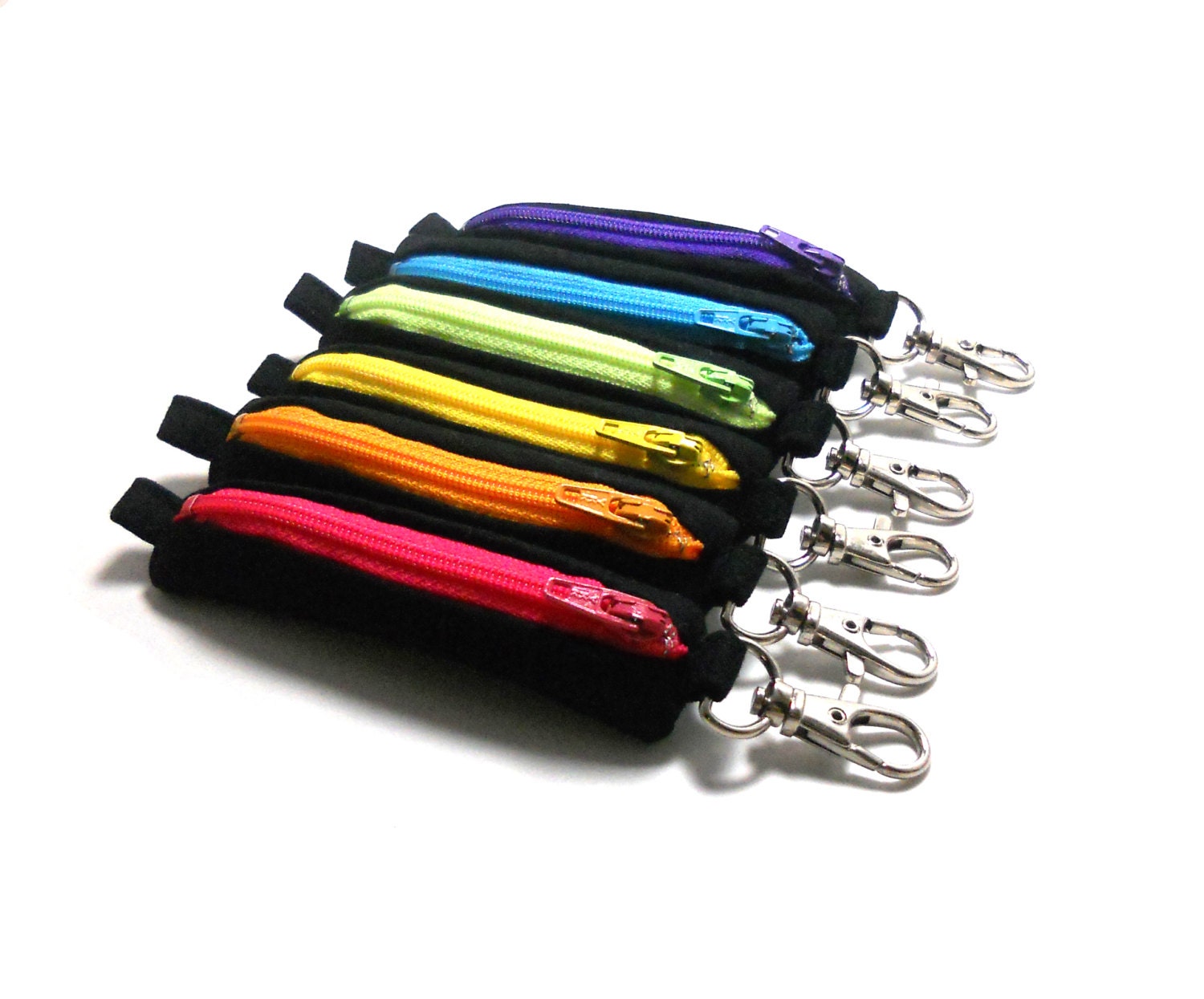 Lip balm, Headphones, Flashdrive Holder - Black with Bright Zippers 6 pieces - Party Pack