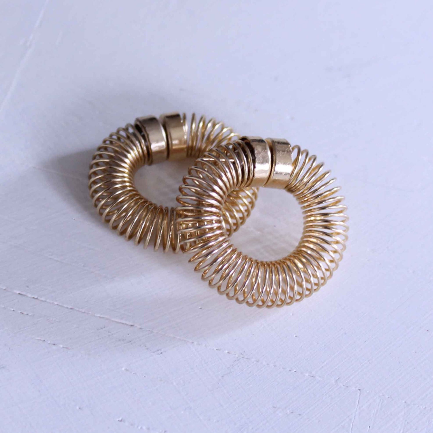 90s Gold Spring Hoop Earrings by madisonhartley on Etsy
