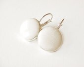 Resin earrings, pearl white round resin earrings, shiny white earrings