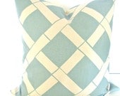 THROW PILLOW 18x18 Throw Pillow Cover Spa Blue 18 x 18 Decorative Pillows lattice throw pillows