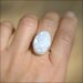 White Oval Druzy Gold Ring