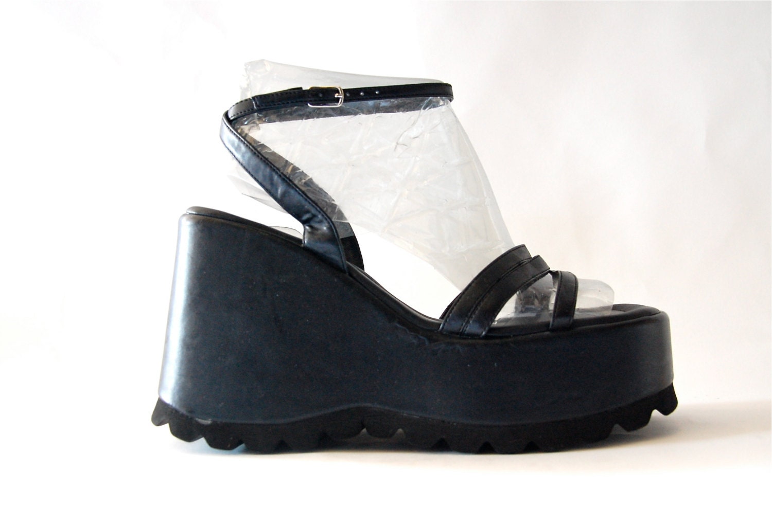 hella 90sChunky strappy Platform WAVY Wedge by hella90s