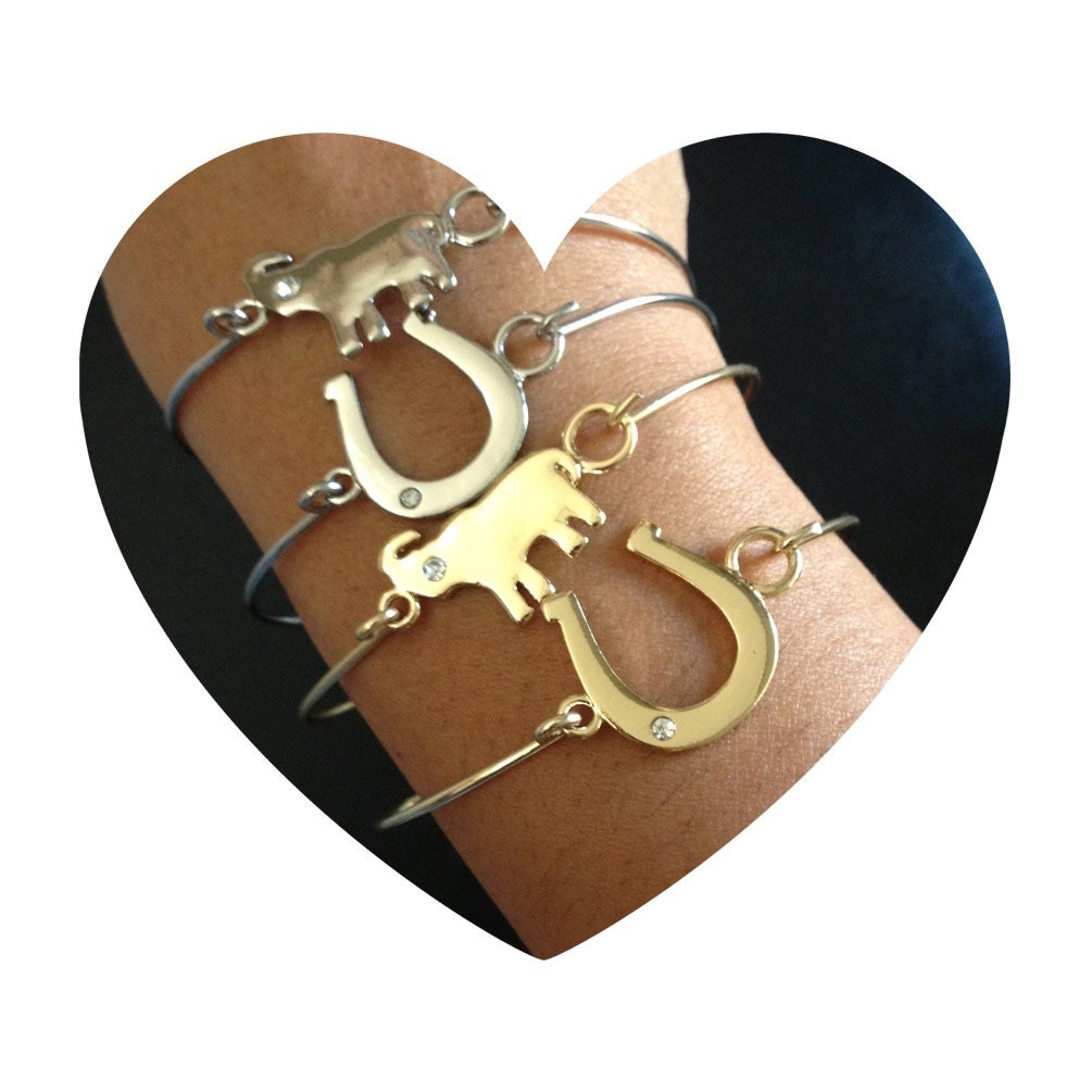The APRIL Bracelets: A Delicate Horseshoe or Elephant Bracelet