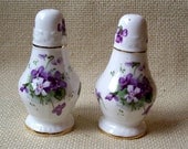 Vintage Hammersley Victorian Violets Salt and Pepper Shakers Made in England