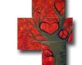 Unique Wedding Guest Book - Love Tree of Life Painting - Inspirational Custom Quote on Canvas -  Unique Wedding Gift, Wedding Guestbook