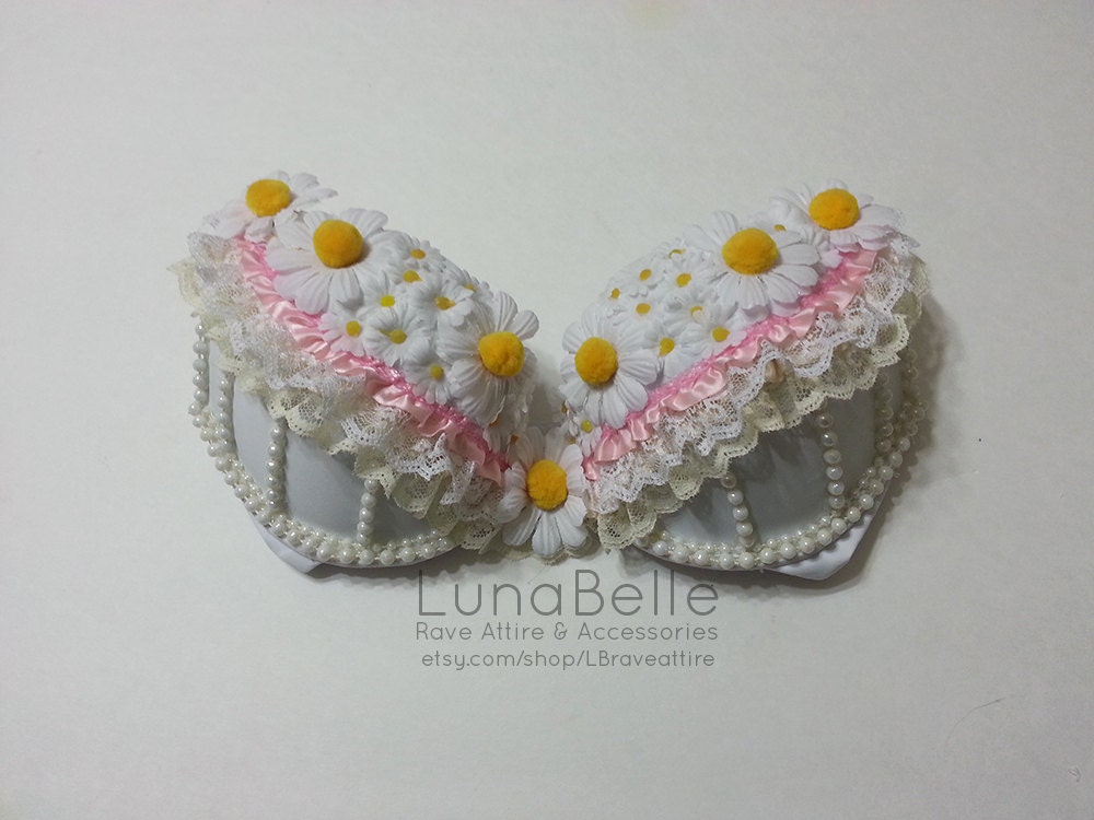 Daisy EDC Rave Bra // Lace // Pearls